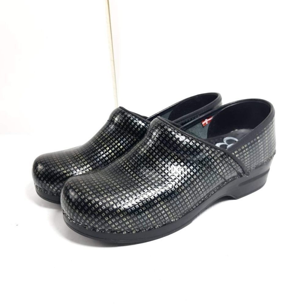 Sanita Women's Original Danish Pro Patent Leather Metalic Clogs Eu38 Us7,5-8